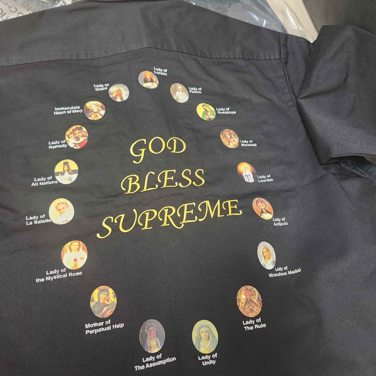 Supreme Our Lady Work Shirt Black - 24SS 착용 스타일 - 1