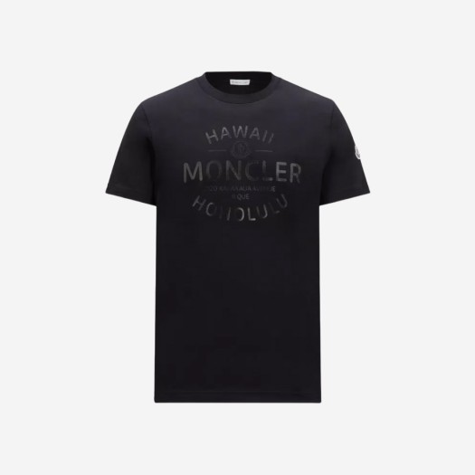 몽클레르 메탈릭 로고 티셔츠 블랙 - 24SS