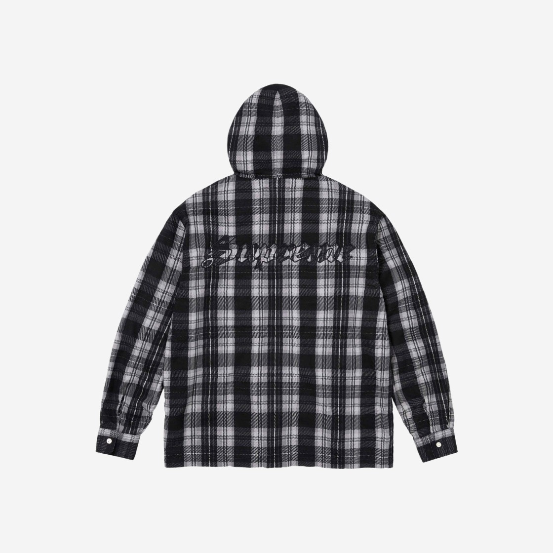 Supreme Printed Hooded Flannel Shirt Black - 24SS 상세 이미지 2