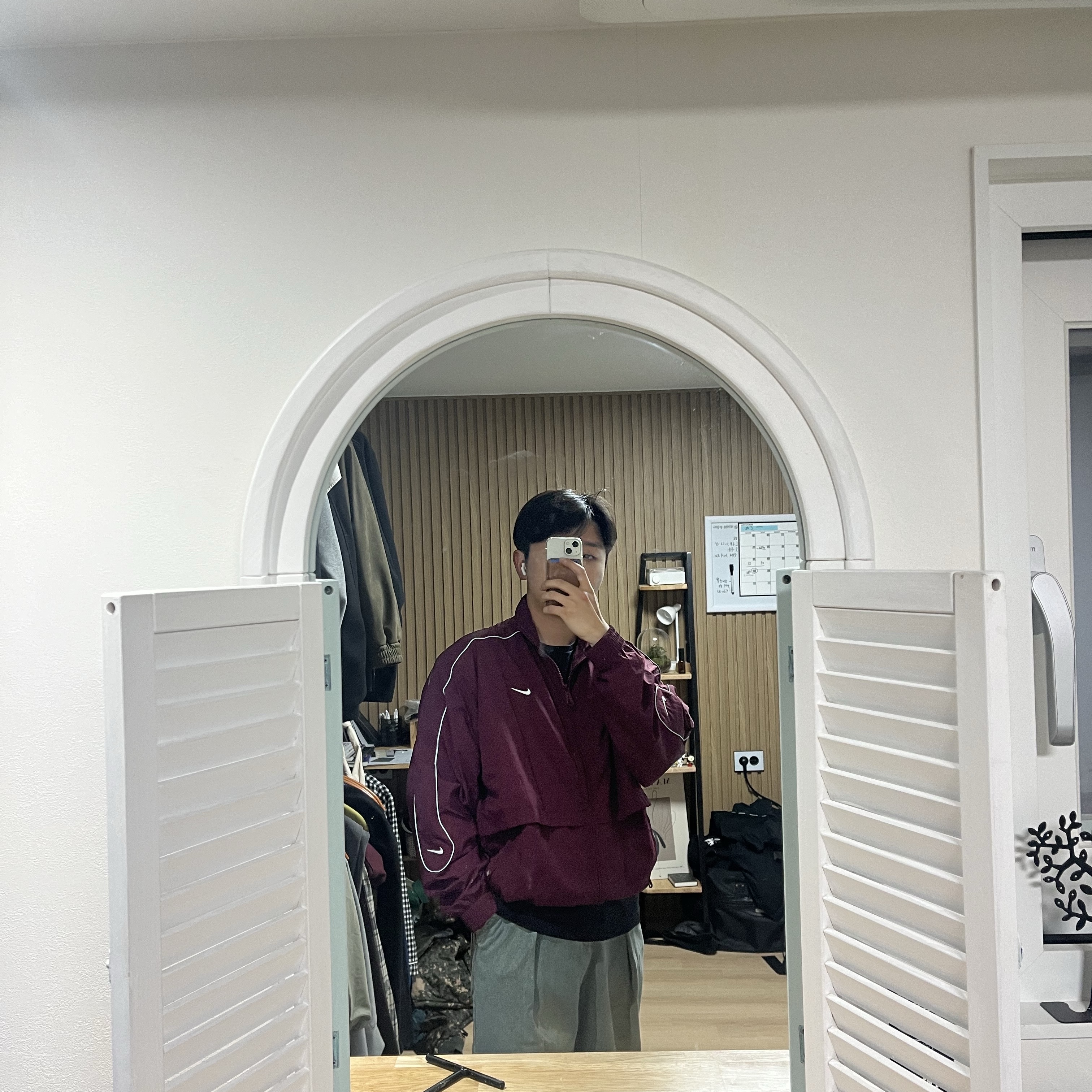 Nike NSW Solo Swoosh Woven Track Jacket Night Maroon - Asia 착용 스타일