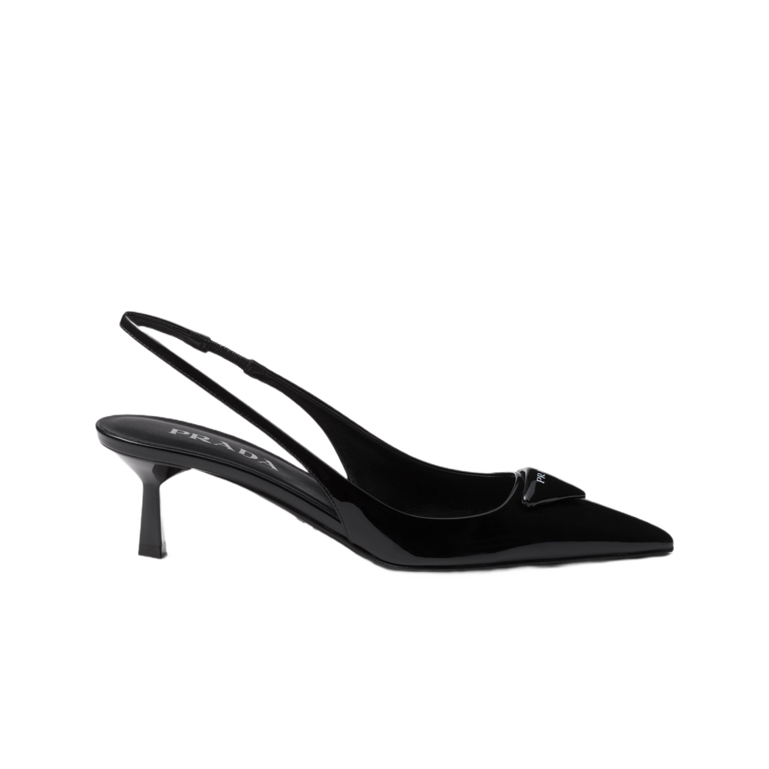 (W) 프라다 페이턴트 레더 슬링백 펌프스 블랙((W) Prada Patent Leather Slingback Pumps Black)