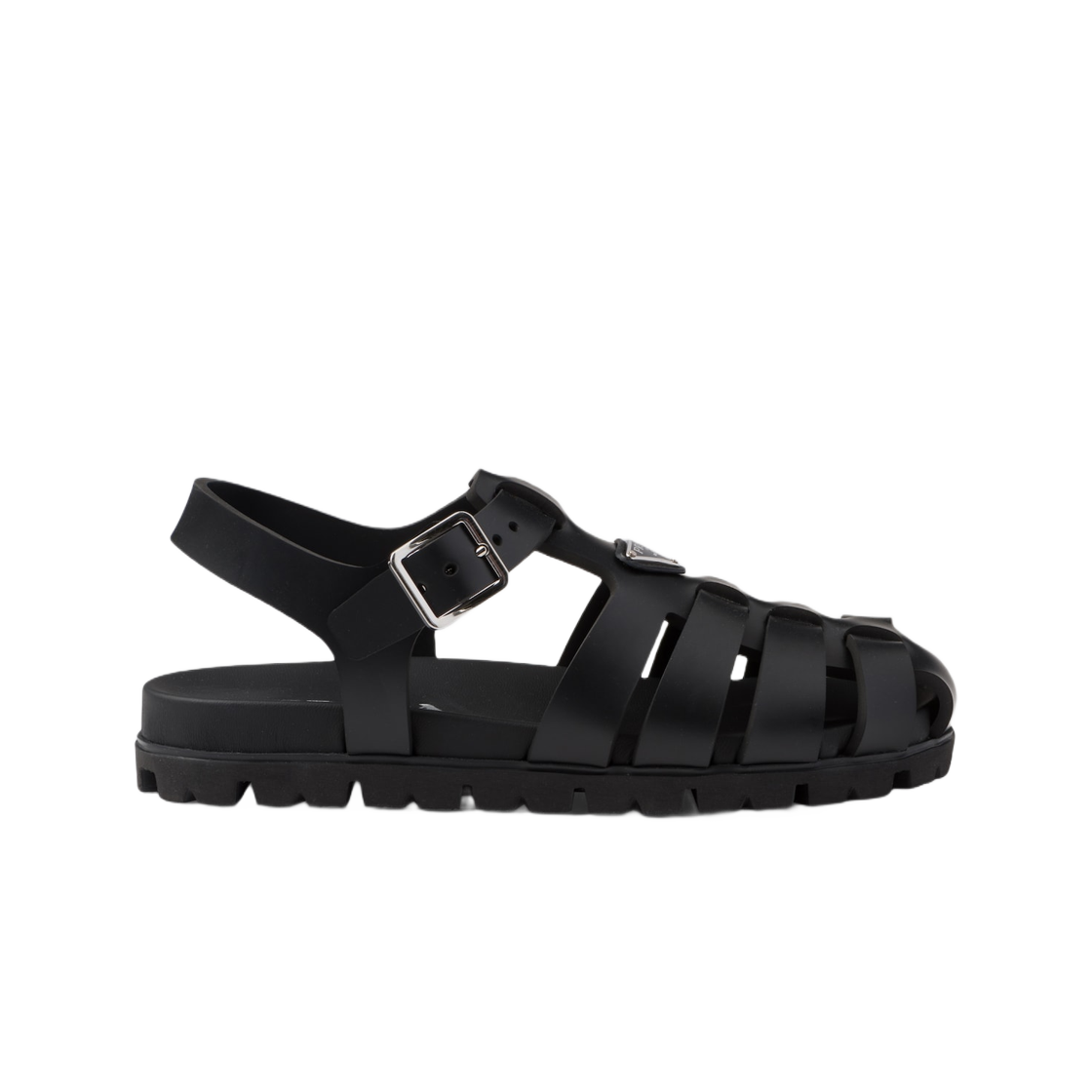 (W) 프라다 스포티 피셔맨 샌들 블랙((W) Prada Sporty Fisherman Sandals Black) - 1