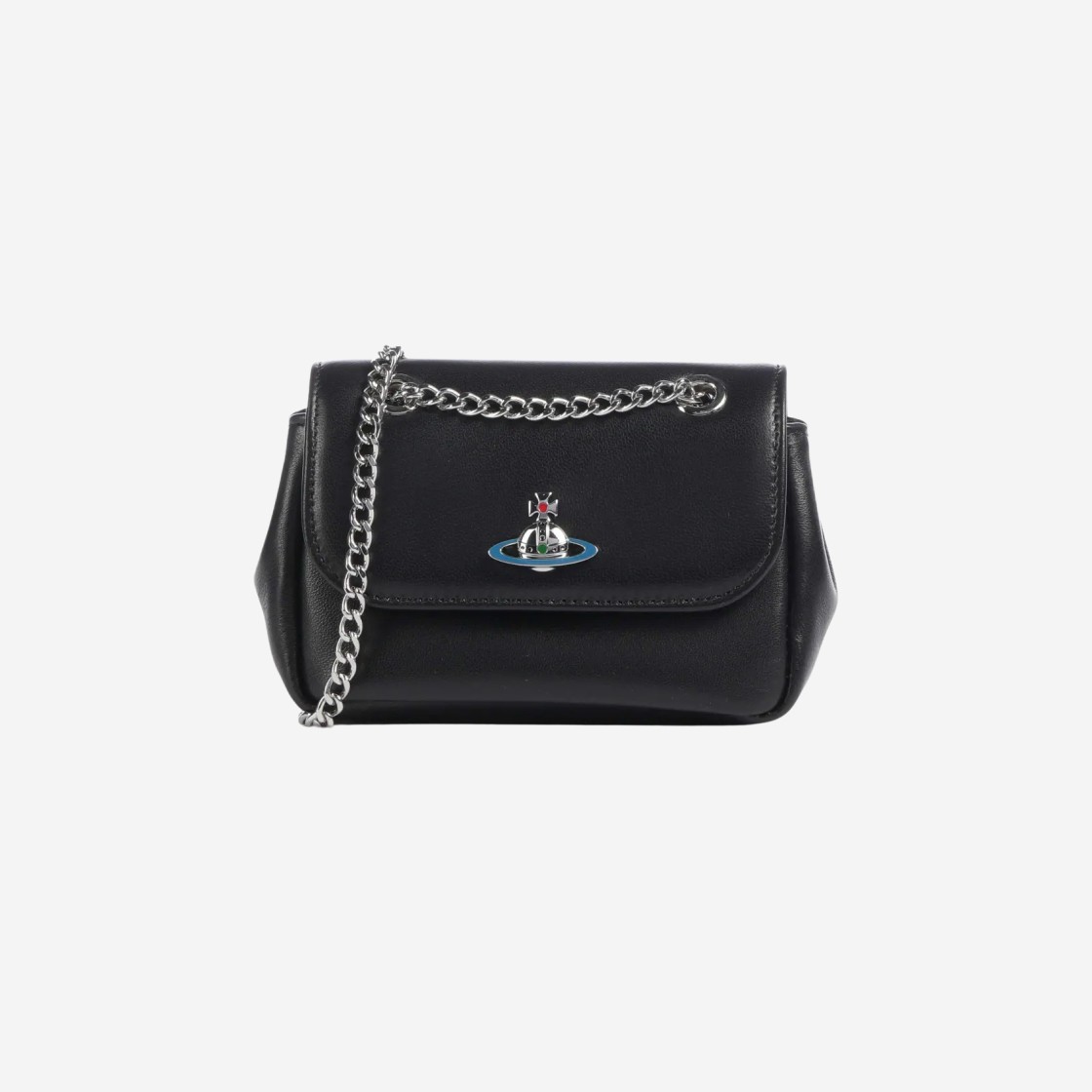 Vivienne Westwood Nappa Leather Small Purse with Chain Black 상세 이미지 1