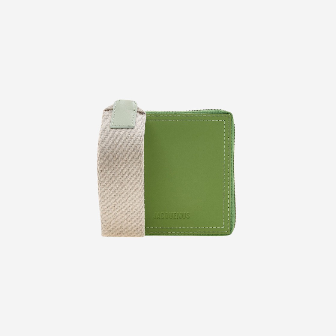 Jacquemus Le Carre Rond Lanyard Square Wallet Green 상세 이미지 1