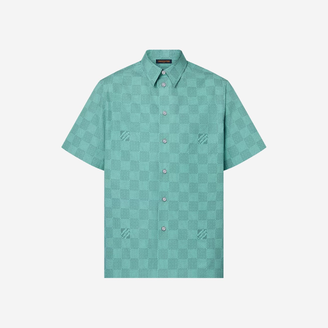 Louis Vuitton Printed Short Sleeved Cotton Shirt Teal 상세 이미지 1