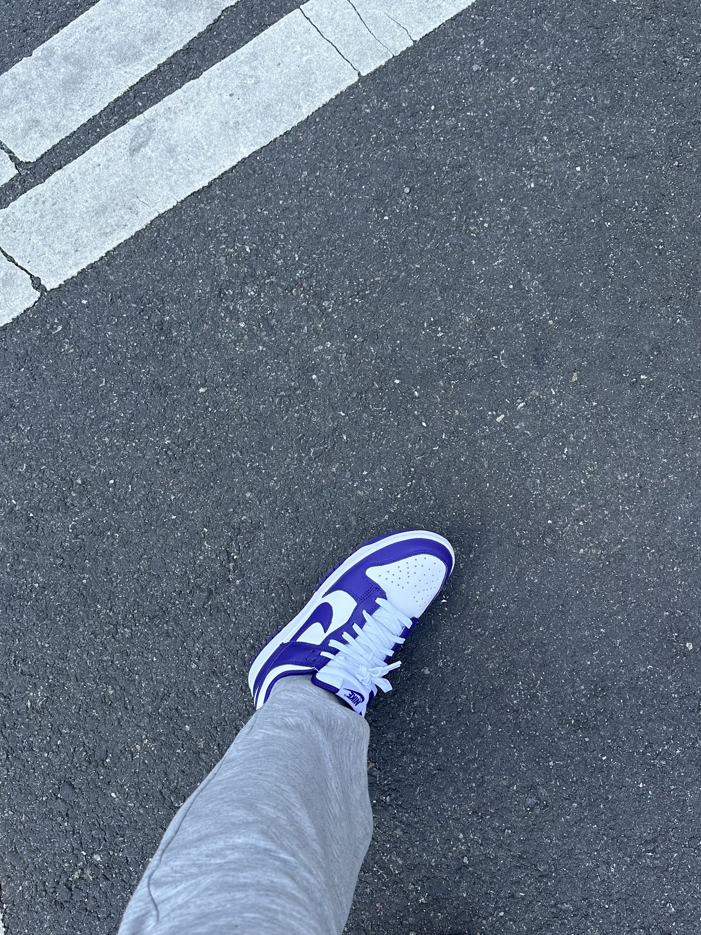 Nike Dunk Low Retro Championship Court Purple 착용 스타일 - 1
