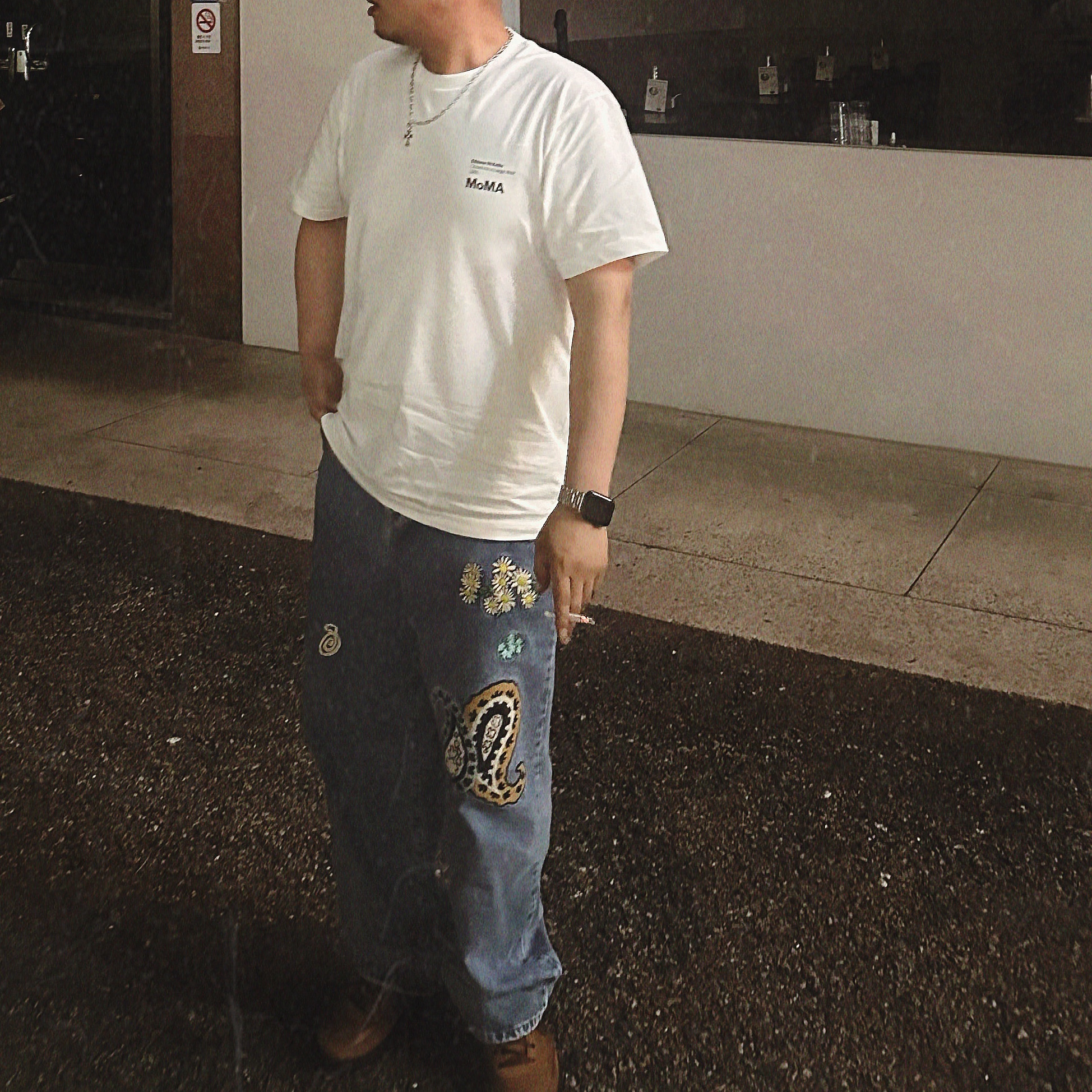 Stussy x Noma t.d. Big OL' Jean Stone Wash, Nike x Tom Sachs General Purpose Shoe Brown 착용 스타일