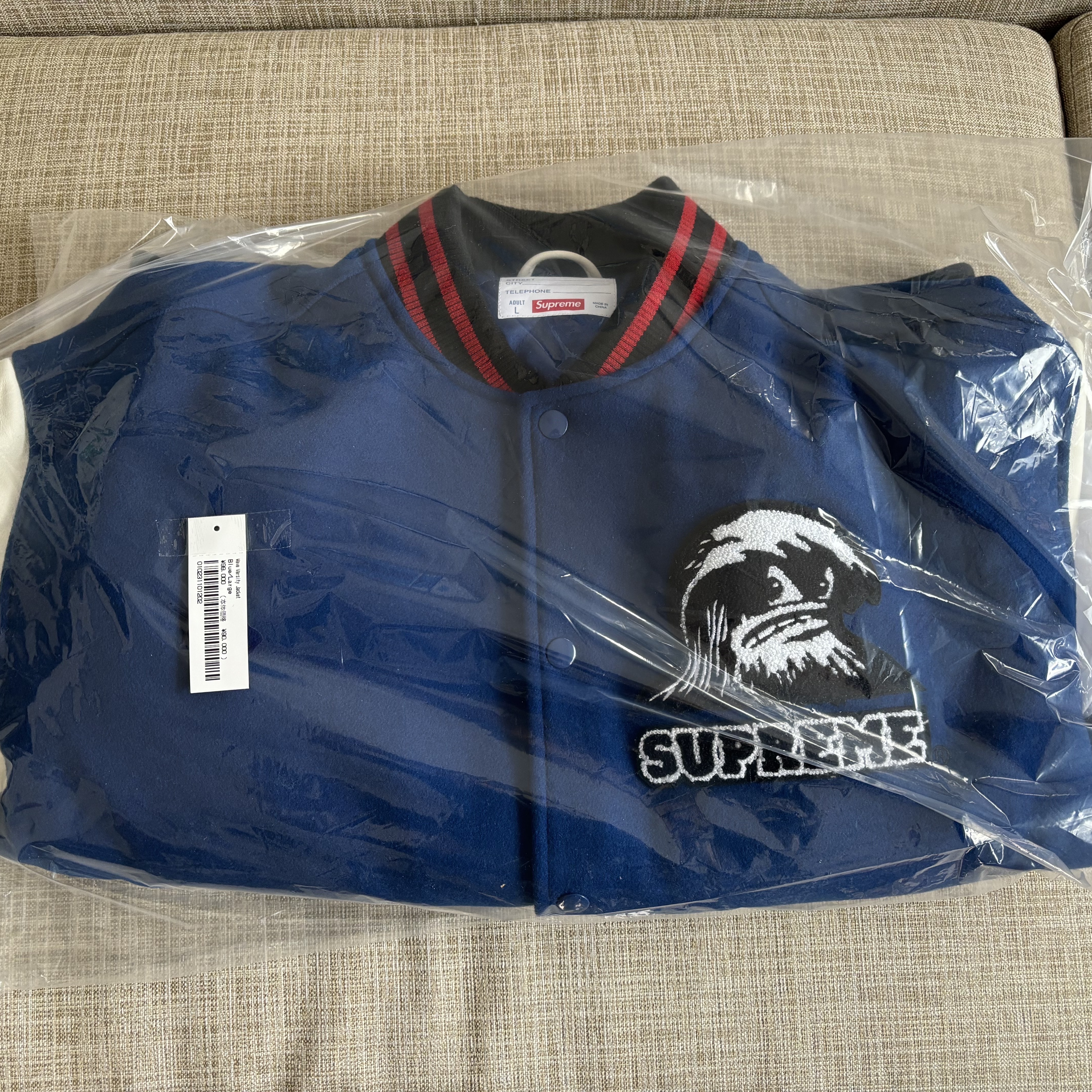 슈프림 웨이브 바시티 자켓 블루 - 24SS | Supreme | KREAM