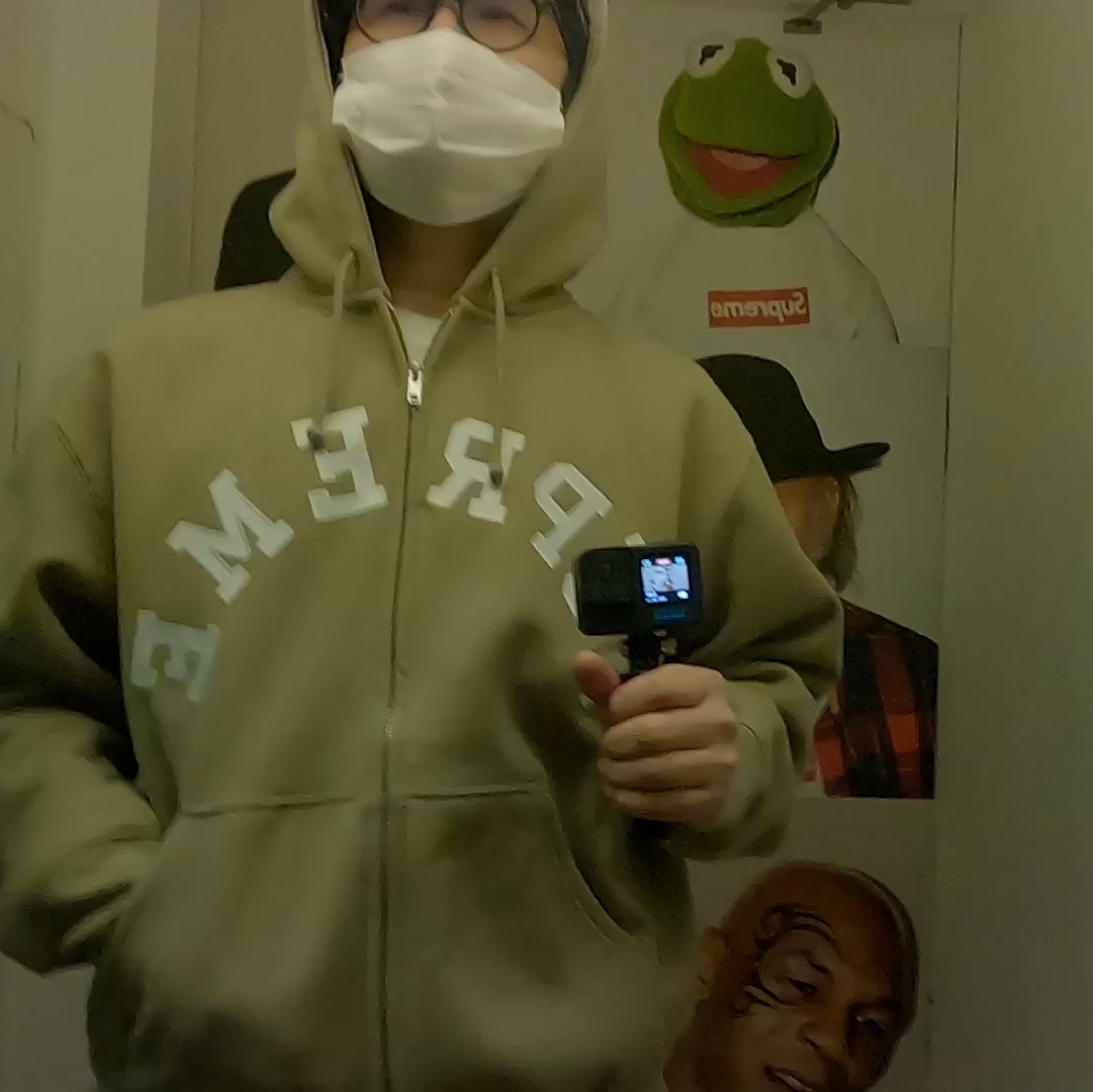 Supreme x Champion Zip Up Hooded Sweatshirt Tan - 24SS 착용 스타일