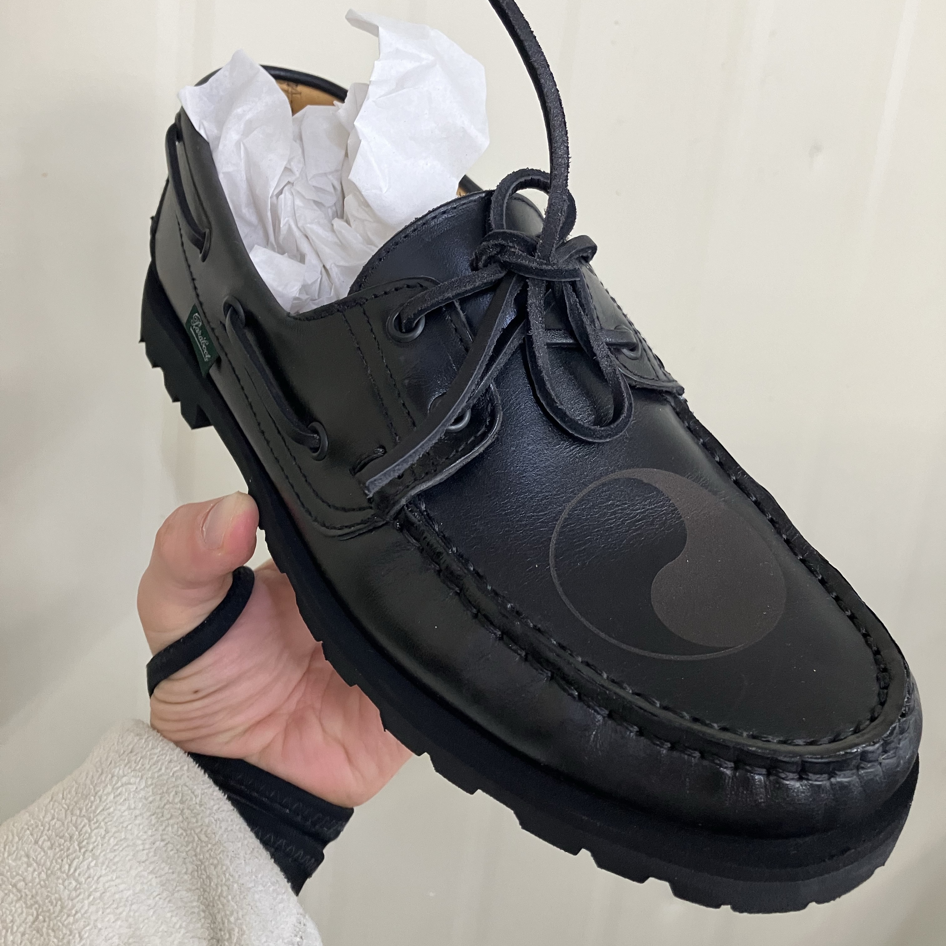 Paraboot x Our Legacy Workshop Malo Black 착용 스타일