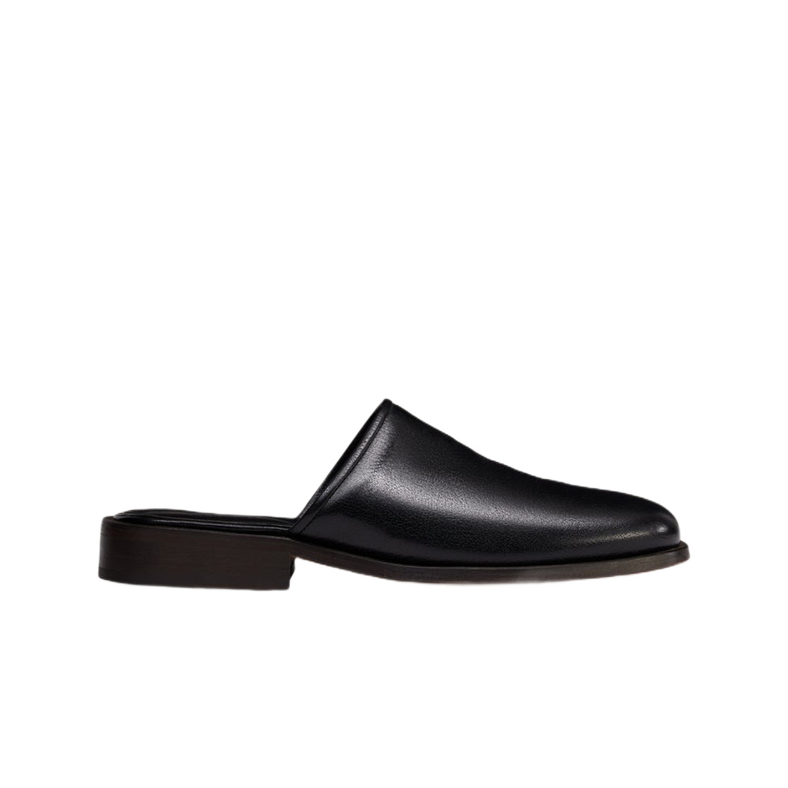 FO0033-LL0042-999 Lemaire Shiny Leather Square Mule Black