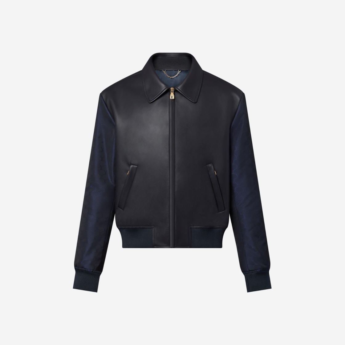 Louis Vuitton Leather Mix Blouson Navy Blue 상세 이미지 1