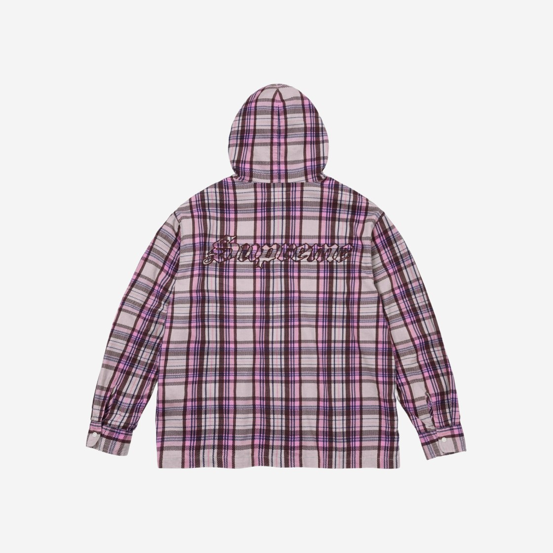 Supreme Printed Hooded Flannel Shirt Pink - 24SS 상세 이미지 2