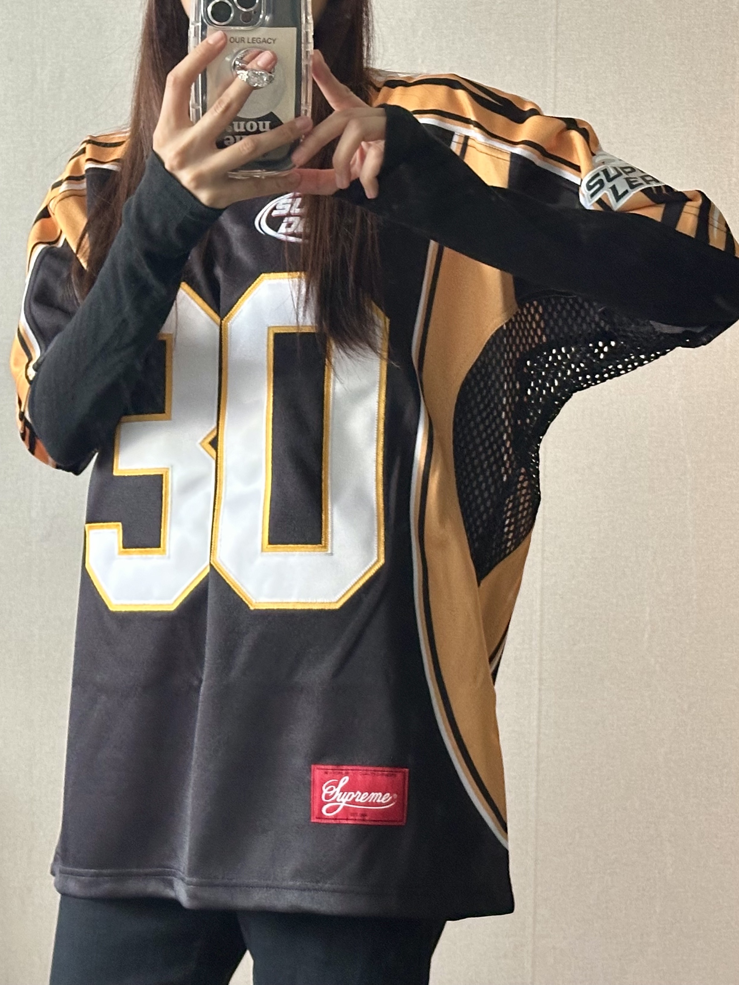 Supreme Sudden Death Football Jersey Black - 24SS 착용 스타일 - 2