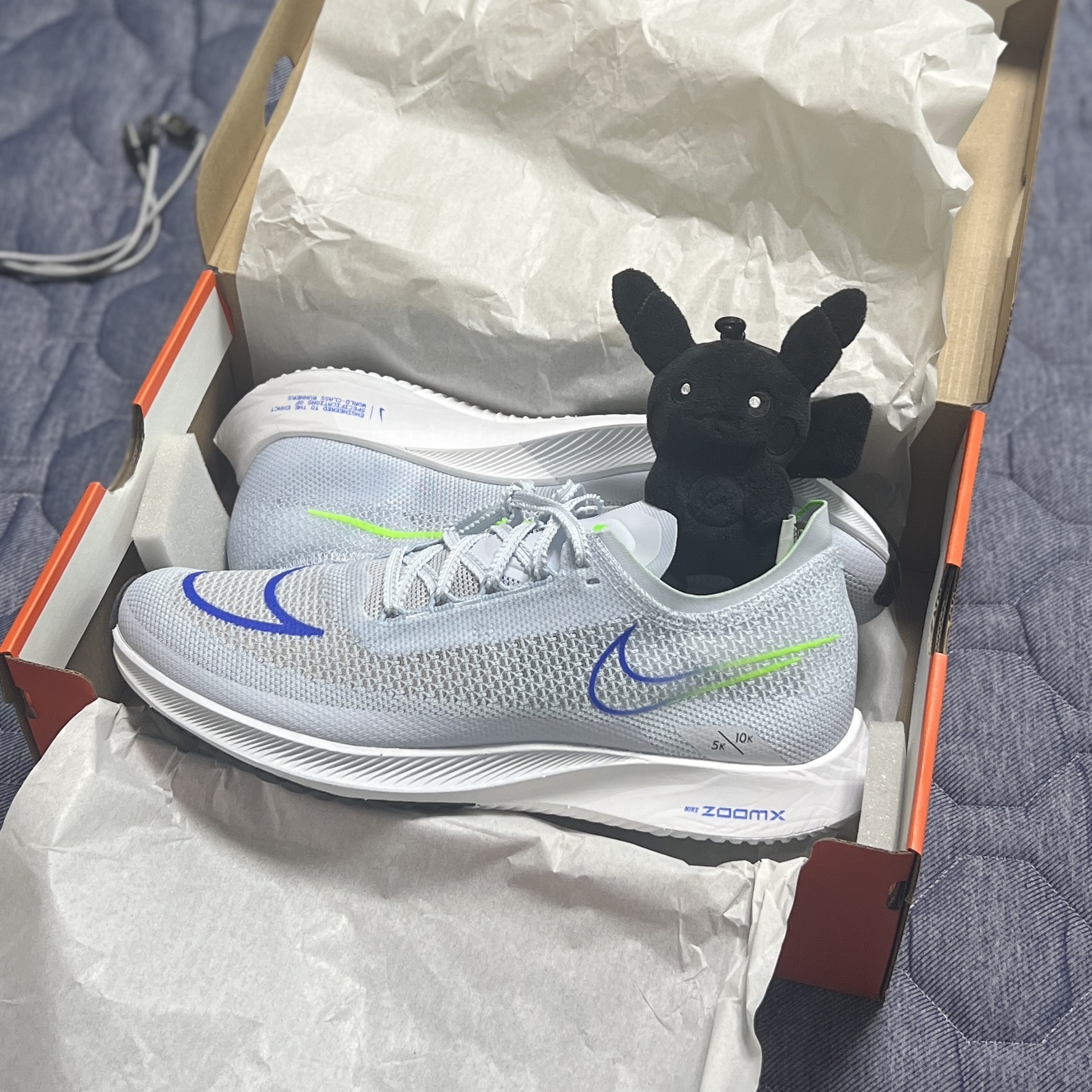 Nike ZoomX Streakfly Football Grey Green Strike, Nike ZoomX Streakfly White Clear Jade 착용 스타일