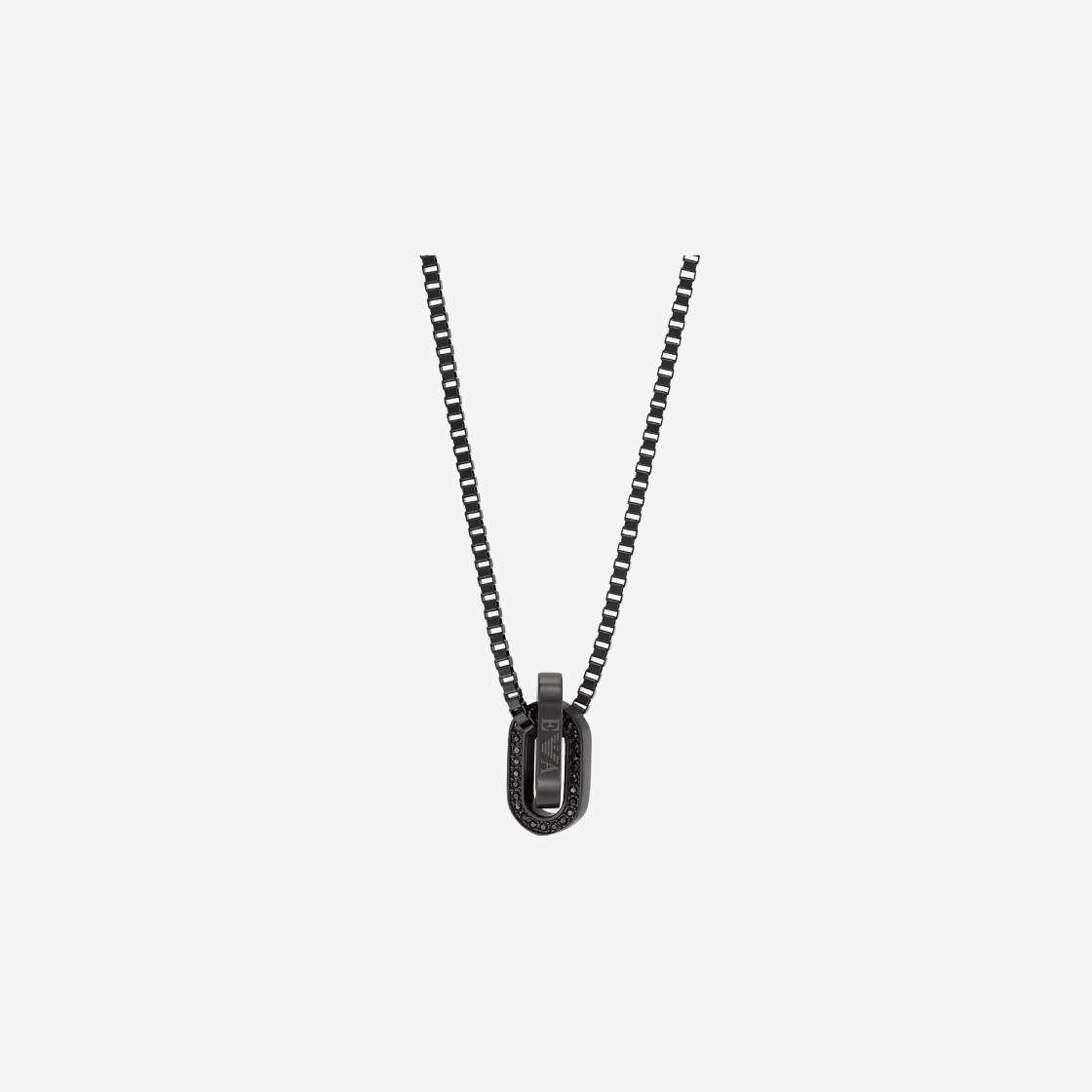 Emporio Armani Stainless Steel Chain Necklace Black 상세 이미지 1