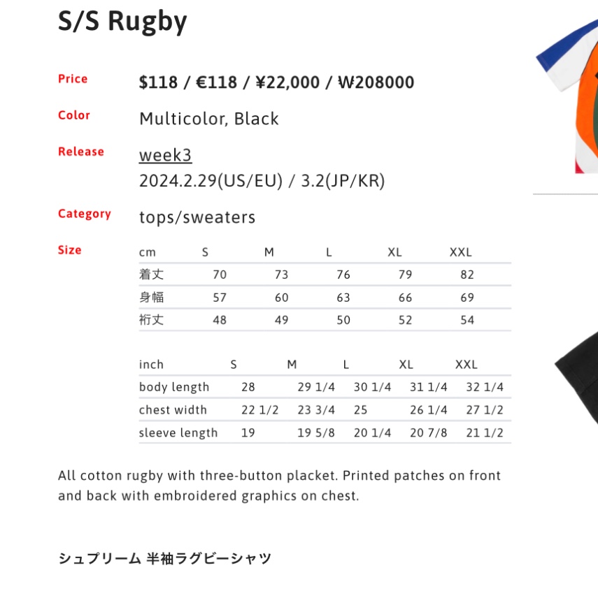 Supreme S/S Rugby Multicolor - 24SS 착용 스타일 - 3