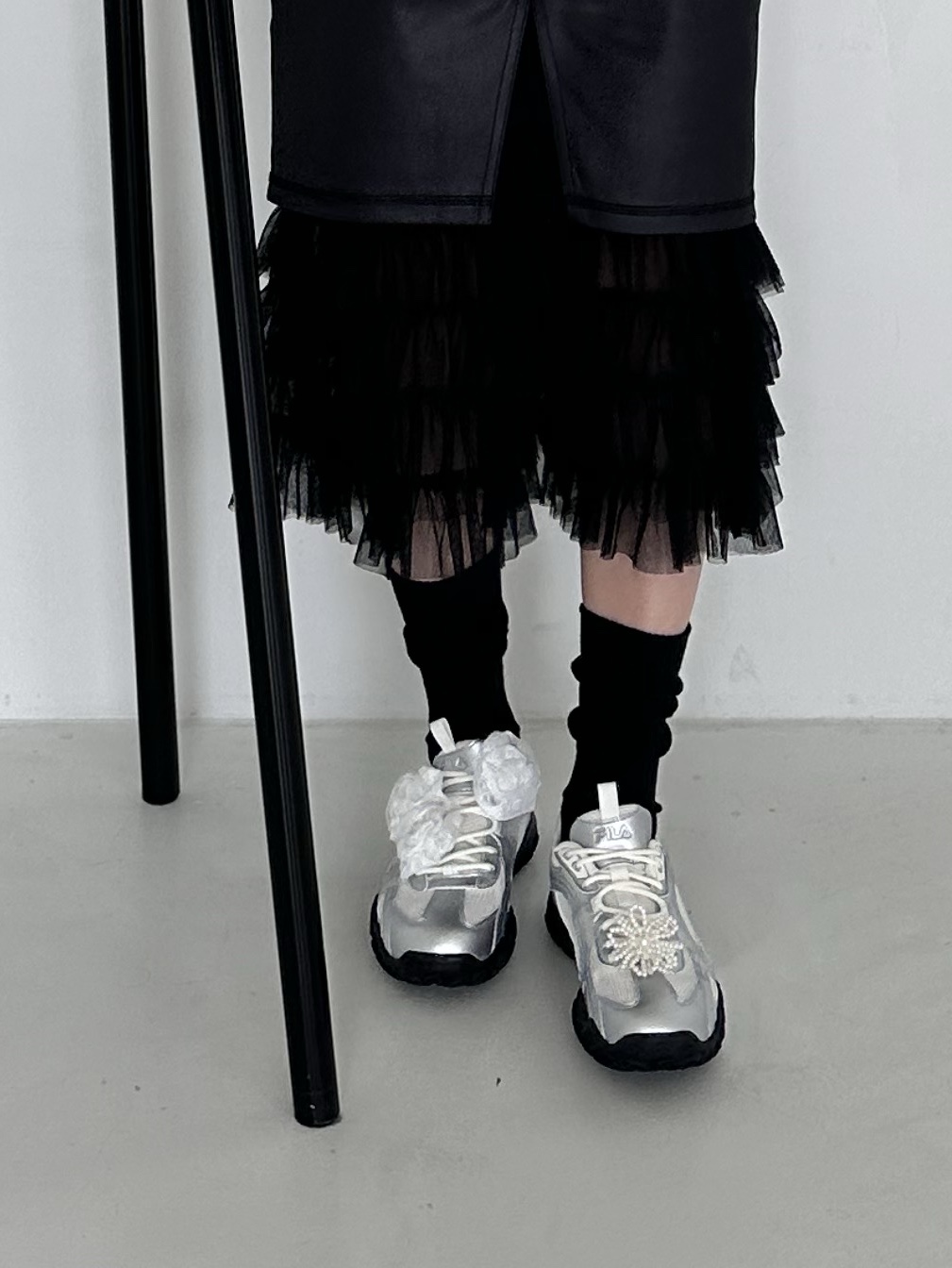 Fila Echappe MS Silver Moon 착용 스타일 - 4