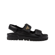 (W) Prada Flat Nappa Leather Sandals Black