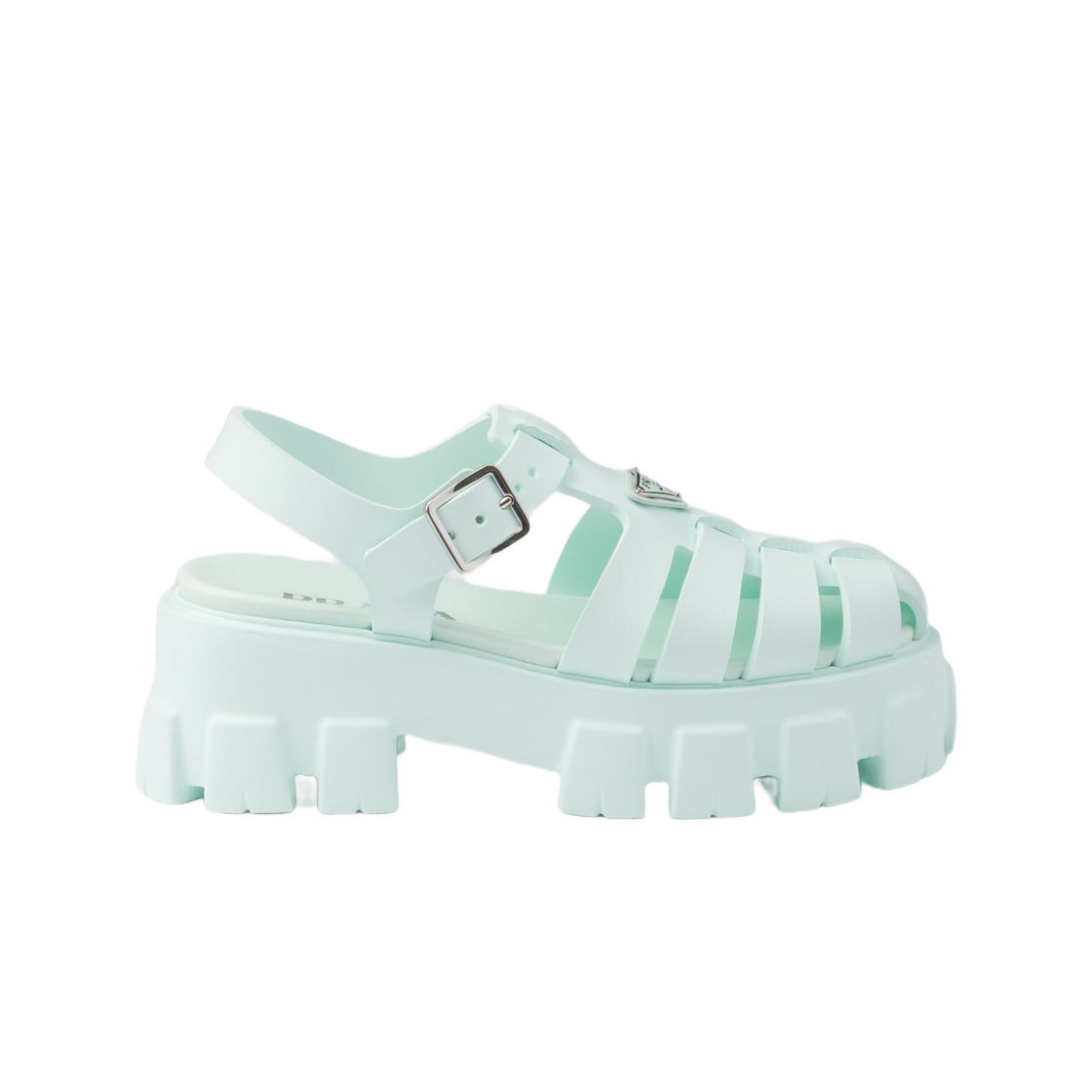 (W) 프라다 러버 모노리스 샌들 글래스((W) Prada Rubber Monolith Sandals Glass) - 1
