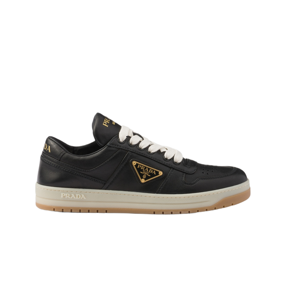 (W) 프라다 다운타운 나파 레더 스니커즈 블랙((W) Prada Downtown Nappa Leather Sneakers Black)