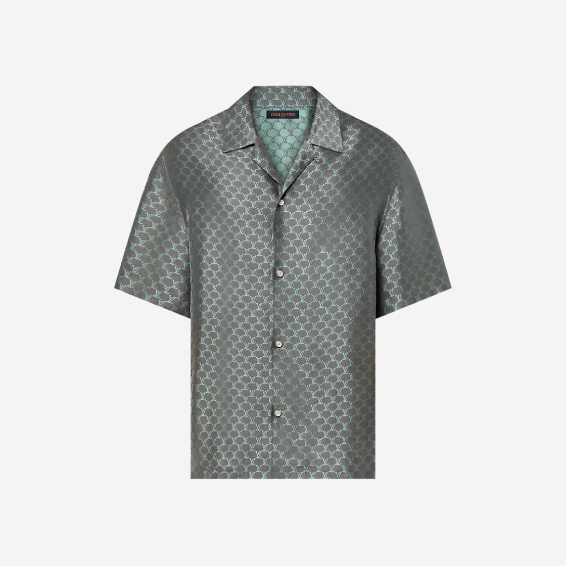 Louis Vuitton Short Sleeved Jacquard Silk Blend Shirt Gray 상세 이미지 1