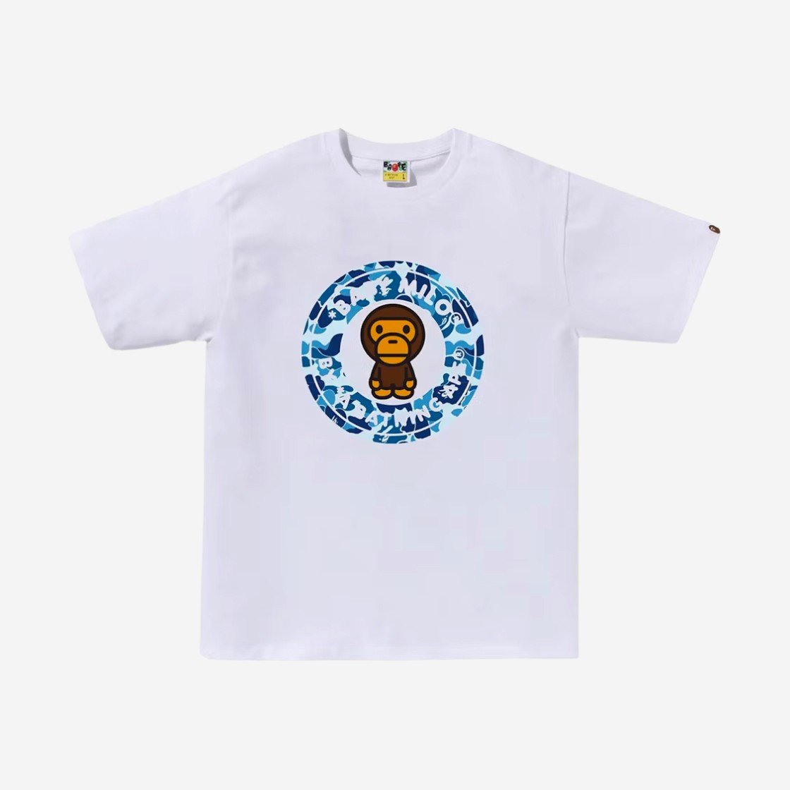 BAPE ABC Camo Milo Busy Works T-Shirt White Blue 상세 이미지 1