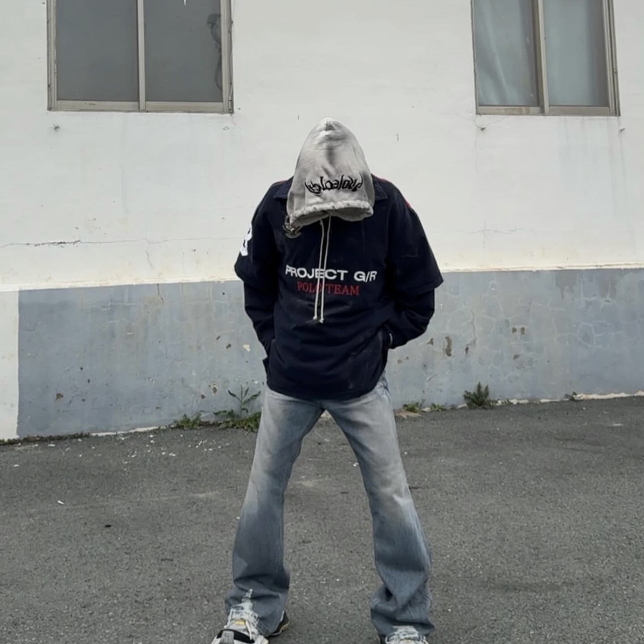 Project G/R Flare Jeans Blue 착용 스타일