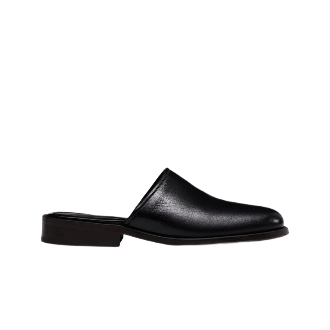 FO0061-LL0042-999 (W) Lemaire Shiny Leather Square Mule Black