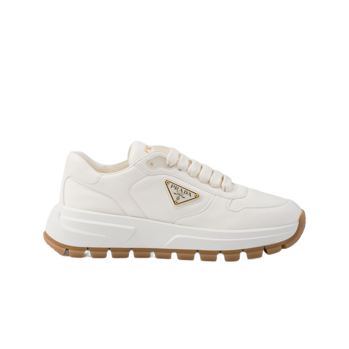 (W) 프라다 레더 스니커즈 아이보리((W) Prada Leather Sneakers Ivory) - 1