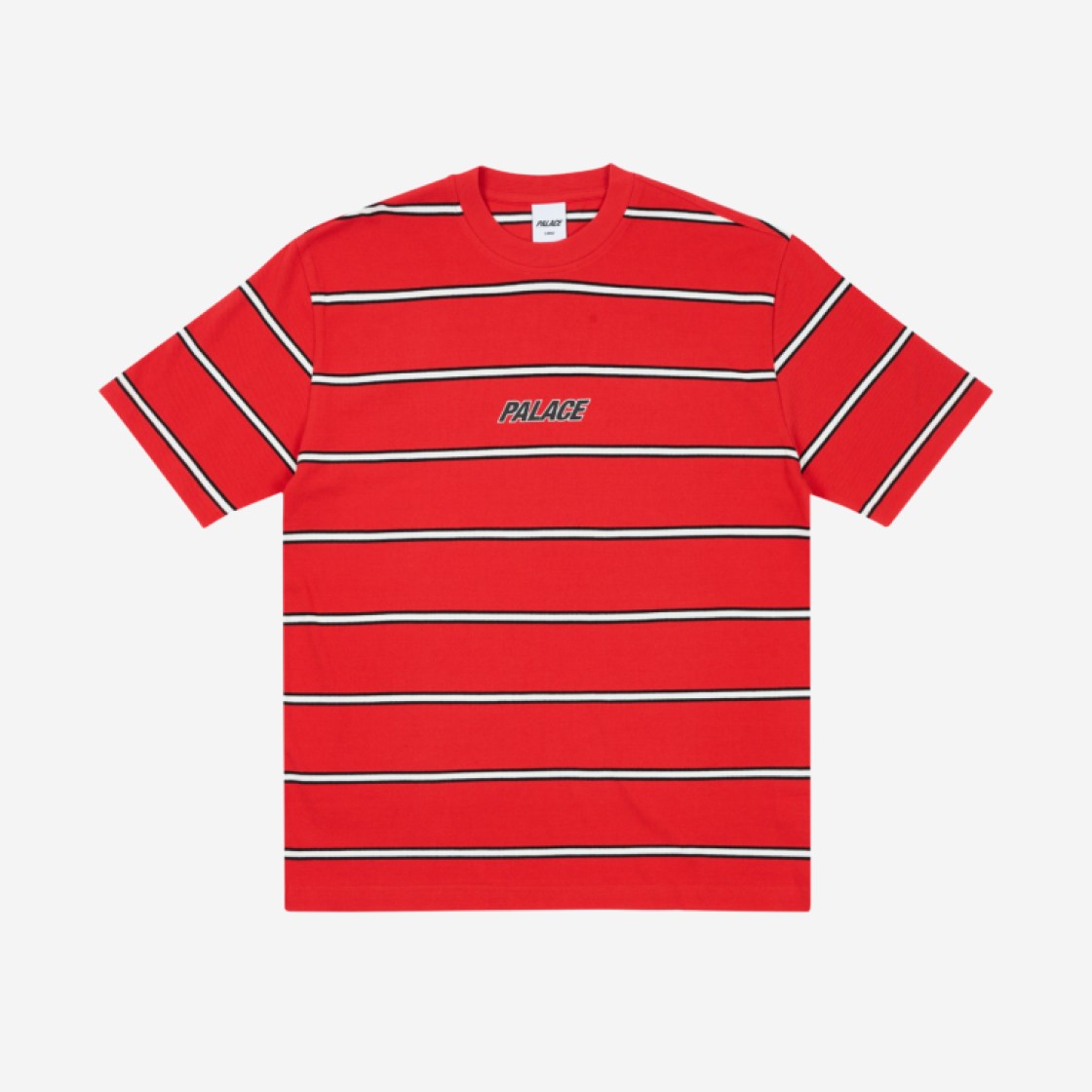 Palace Duo Stripe T-Shirt Truest Red - 24SS 상세 이미지 1