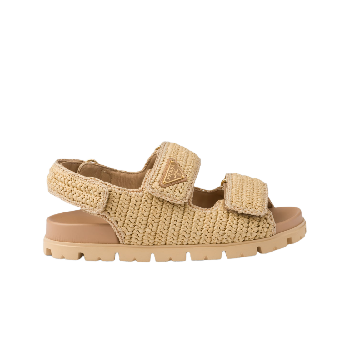 (W) 프라다 크로셰 샌들 내츄럴((W) Prada Crochet Sandals Natural)