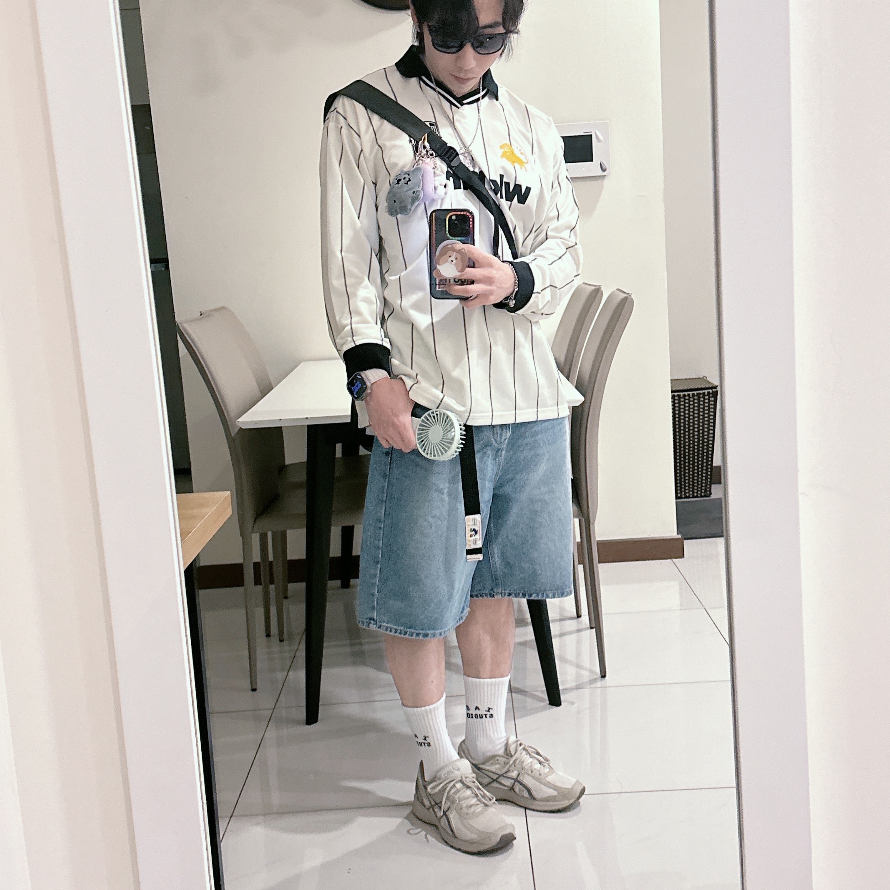 IAB Studio Socks White (5 Pack), Human Made Web Belt Black 착용 스타일