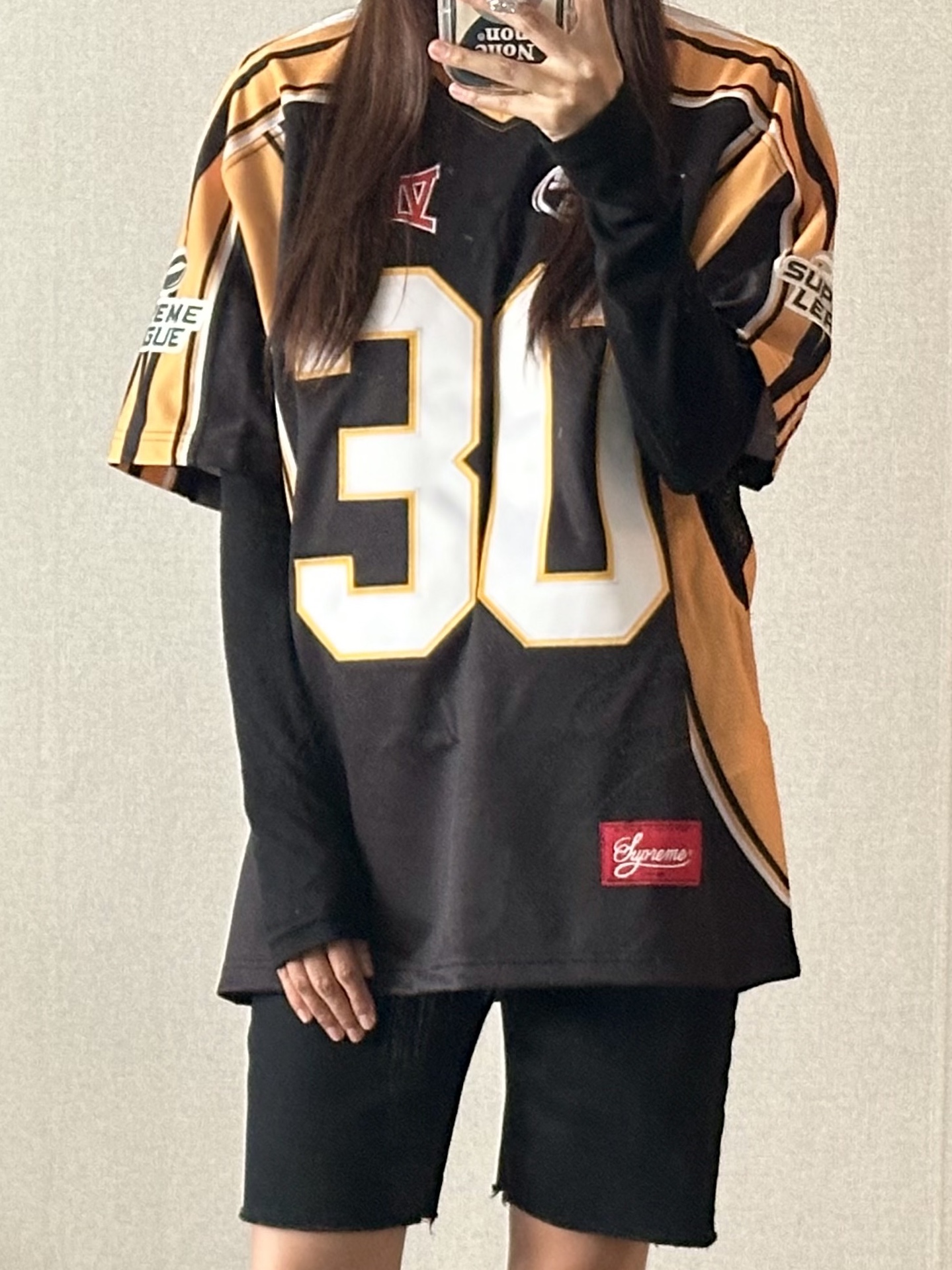 Supreme Sudden Death Football Jersey Black - 24SS 착용 스타일 - 1