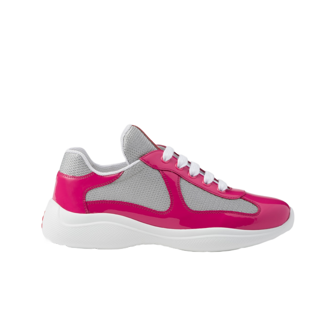 (W) 프라다 프라다 아메리카 컵 바이커 패브릭 스니커즈 피오니 핑크((W) Prada Prada America's Cup Biker Fabric Sneakers Peony Pink)