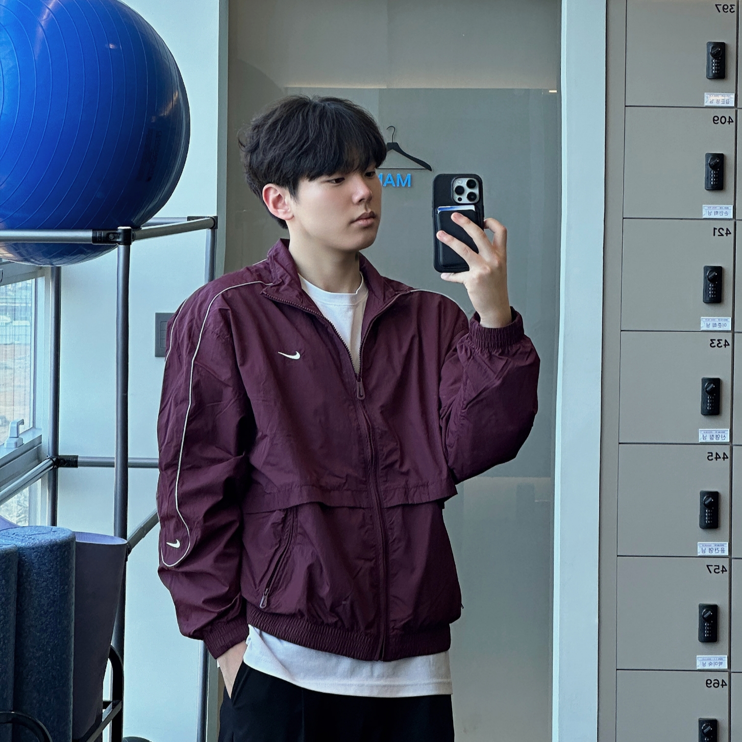 Nike NSW Solo Swoosh Woven Track Jacket Night Maroon - Asia 착용 스타일