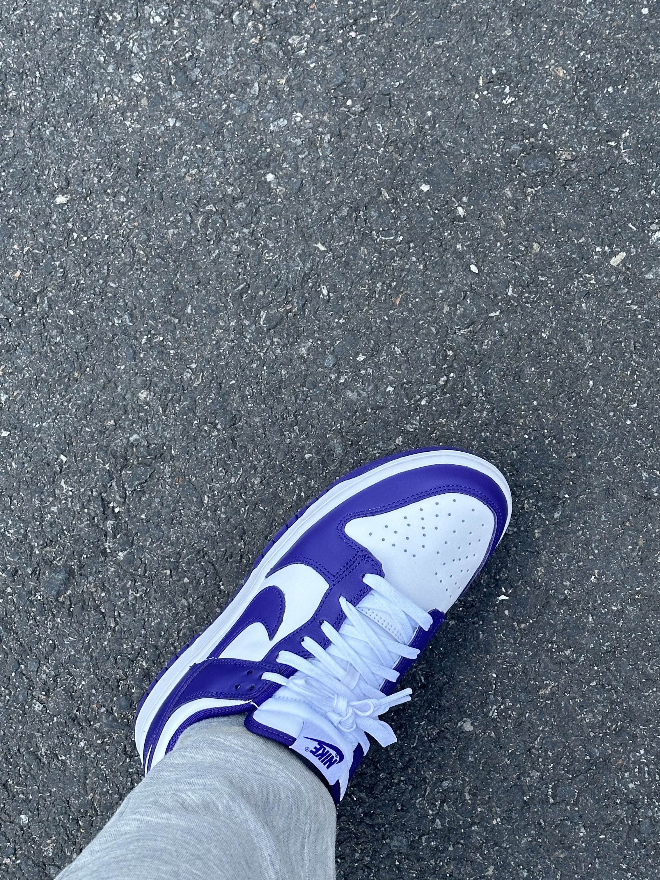 Nike Dunk Low Retro Championship Court Purple 착용 스타일 - 2