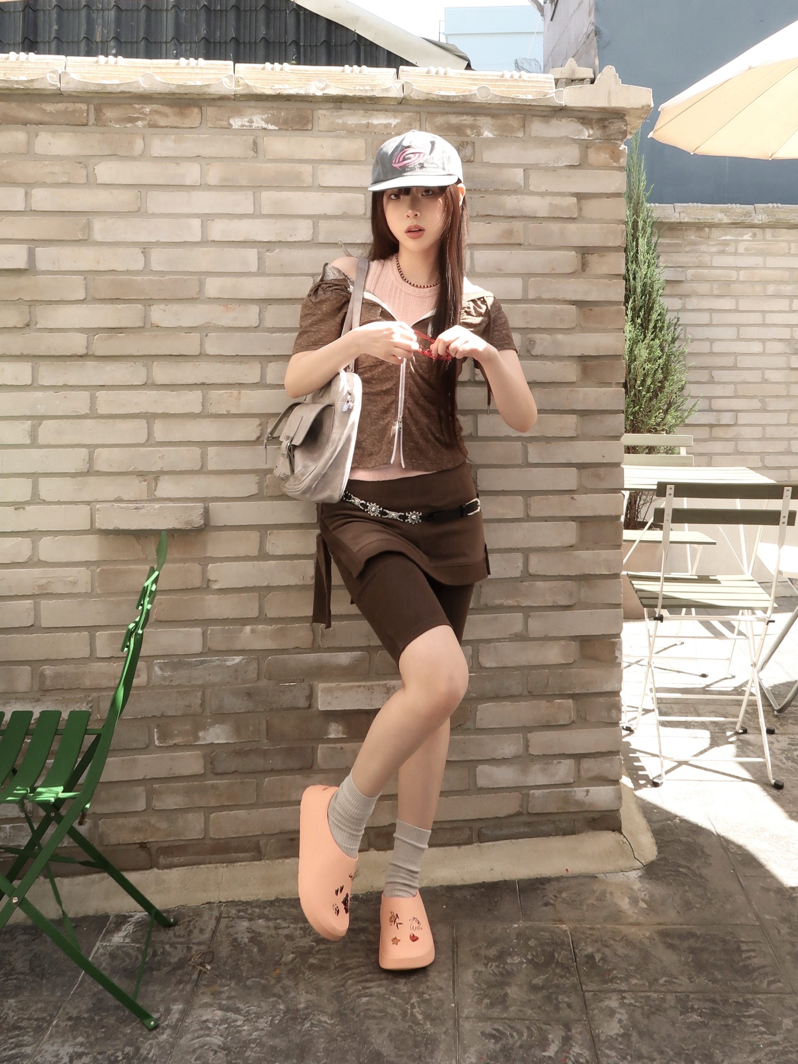 Fillintheblank PK Shoulder Bag Eggshell 착용 스타일 - 1