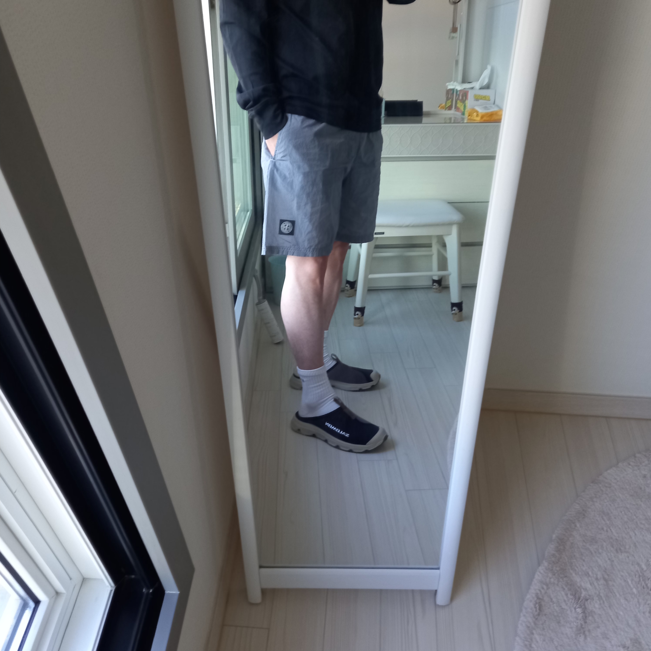 Stone Island 22713 Long Sleeve T-Shirt Black - 23SS, Stone Island B0943 Nylon Metal Swimming Trunk Sky Blue - 24SS 착용 스타일 - 3