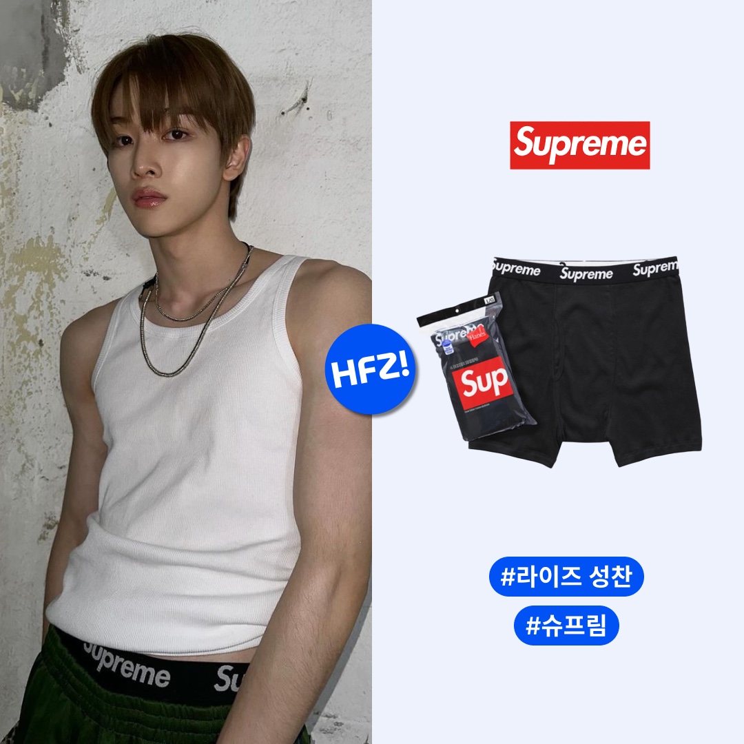 Supreme Hanes Boxer Briefs Black (4 Pack) 착용 스타일 - 1