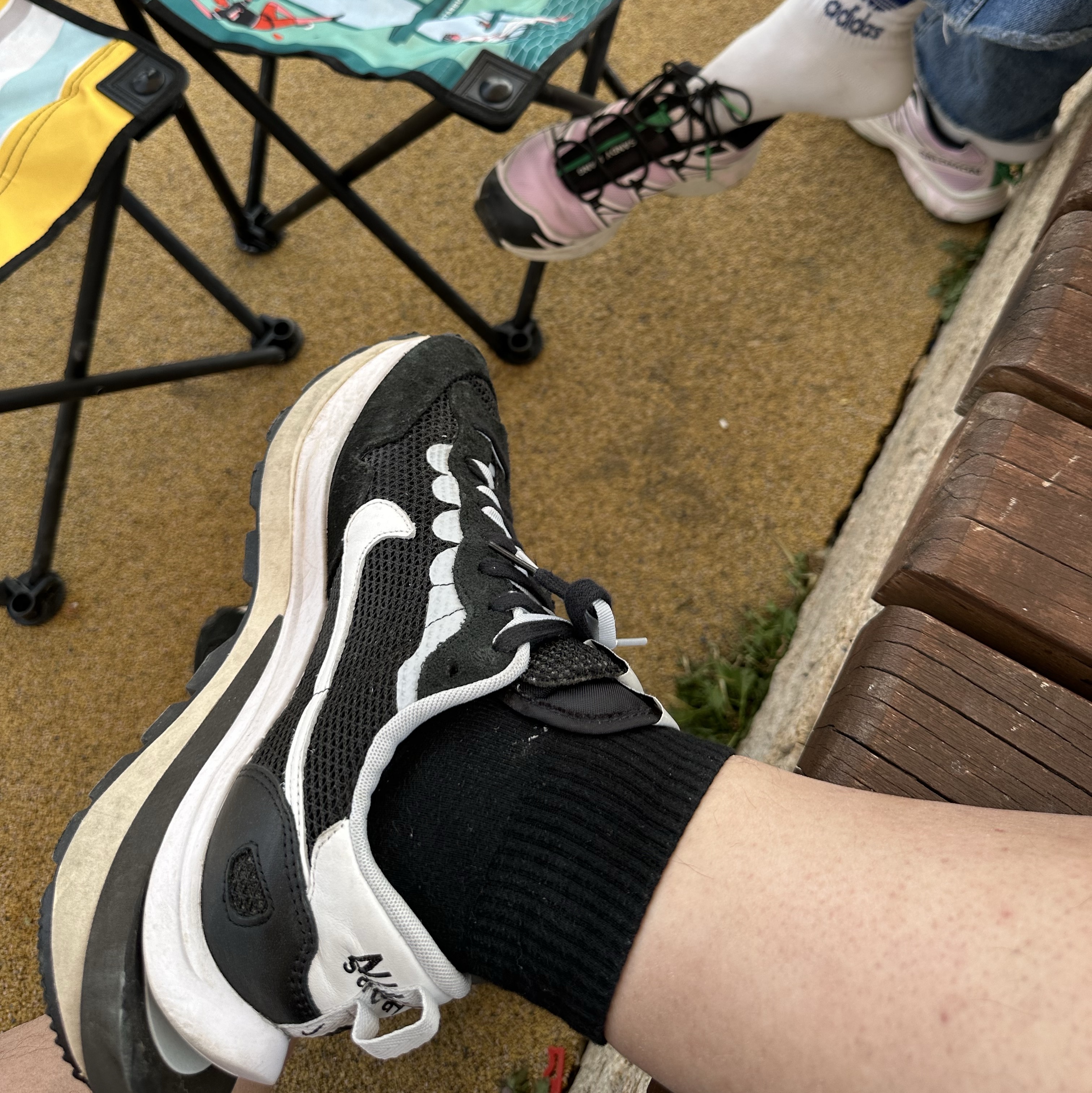 Nike x Sacai VaporWaffle Black White 착용 스타일