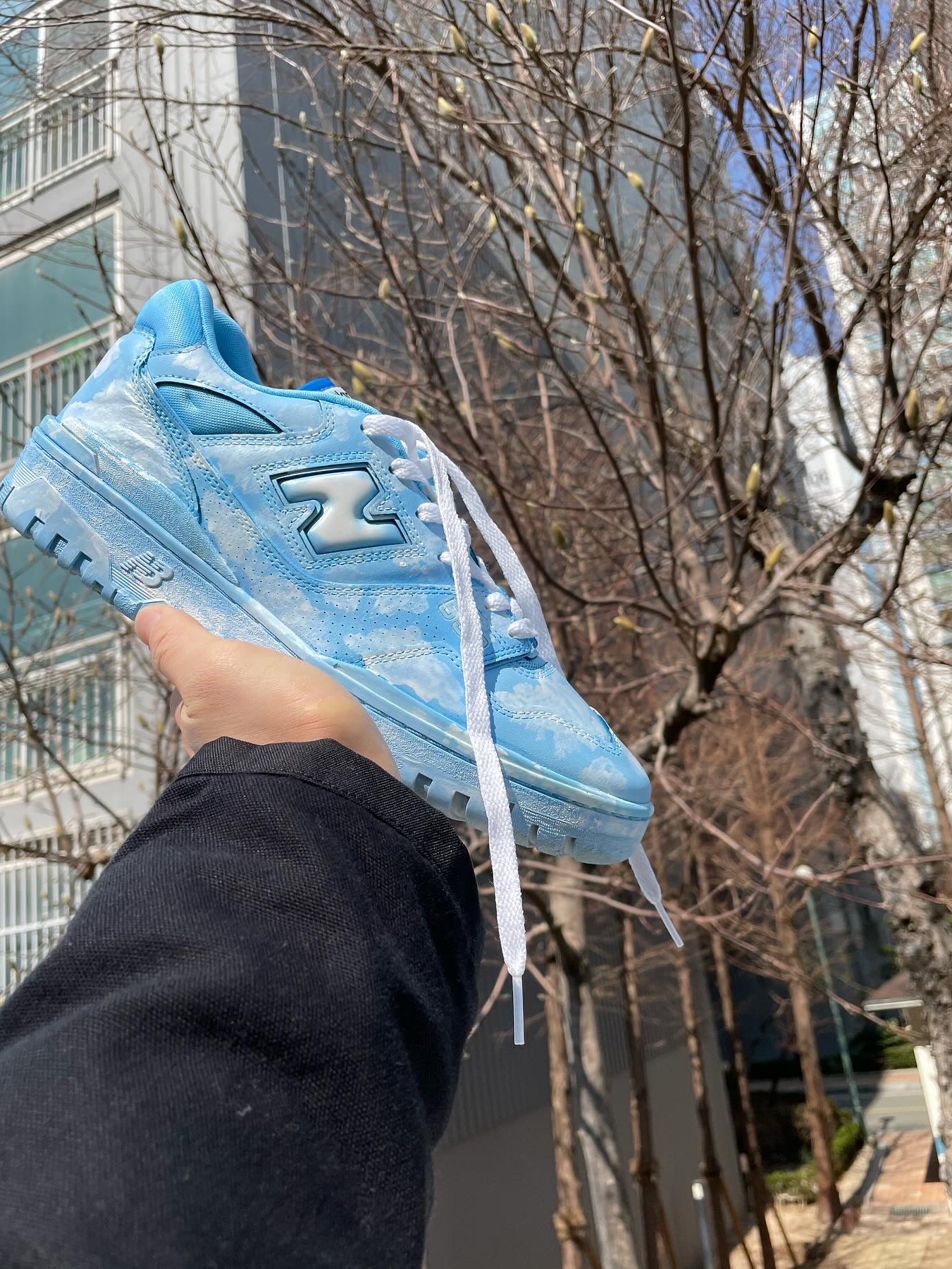New Balance 550 White - 2E Wide 착용 스타일 - 3