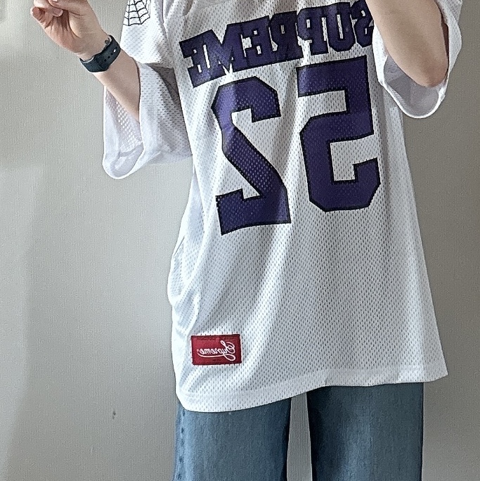 Supreme Spiderweb Football Jersey White - 24SS 착용 스타일 - 2