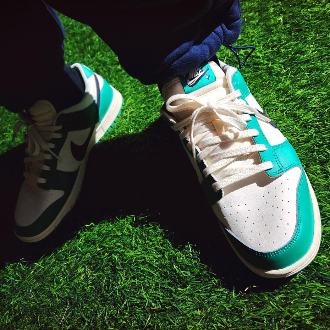 Nike Club Unstructured Futura Washed Cap Malachite, Nike Dunk Low Retro SE Jackpot Malachite 착용 스타일 - 4