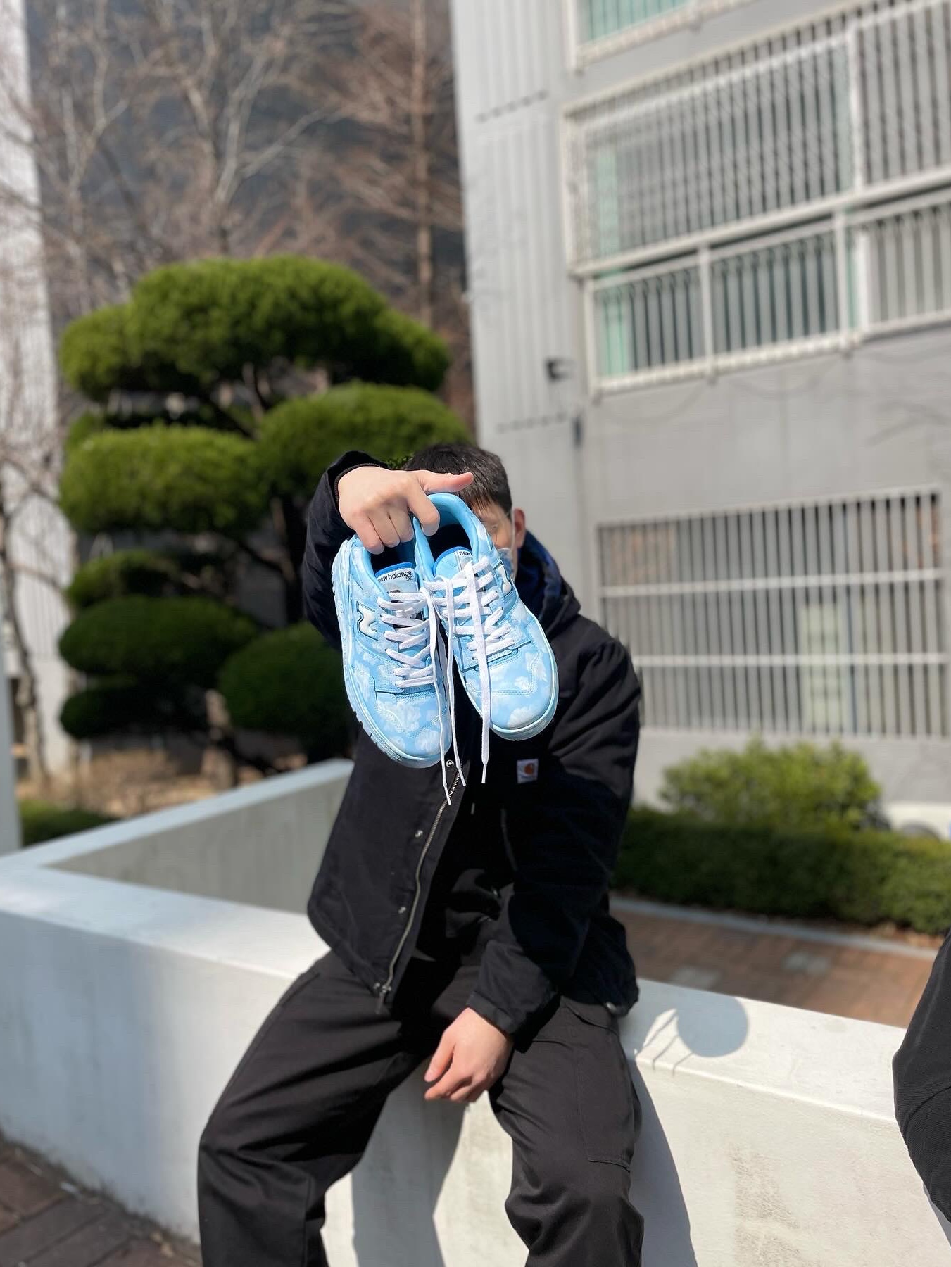 New Balance 550 White - 2E Wide 착용 스타일 - 1