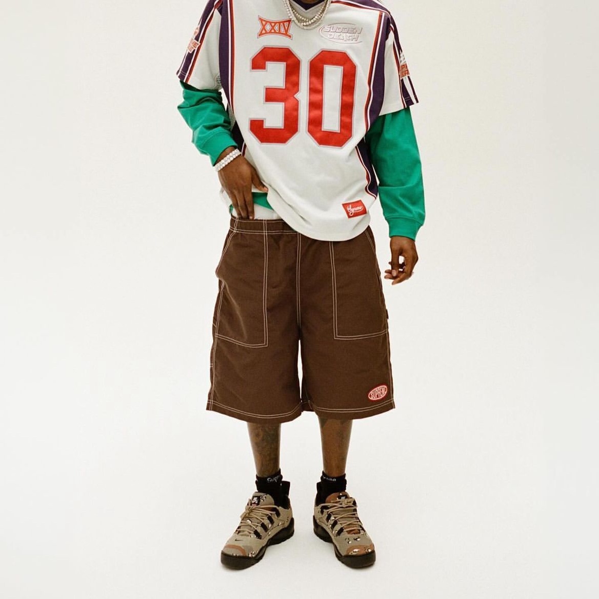 Nike x Supreme SB Darwin Low Desert Camo 착용 스타일