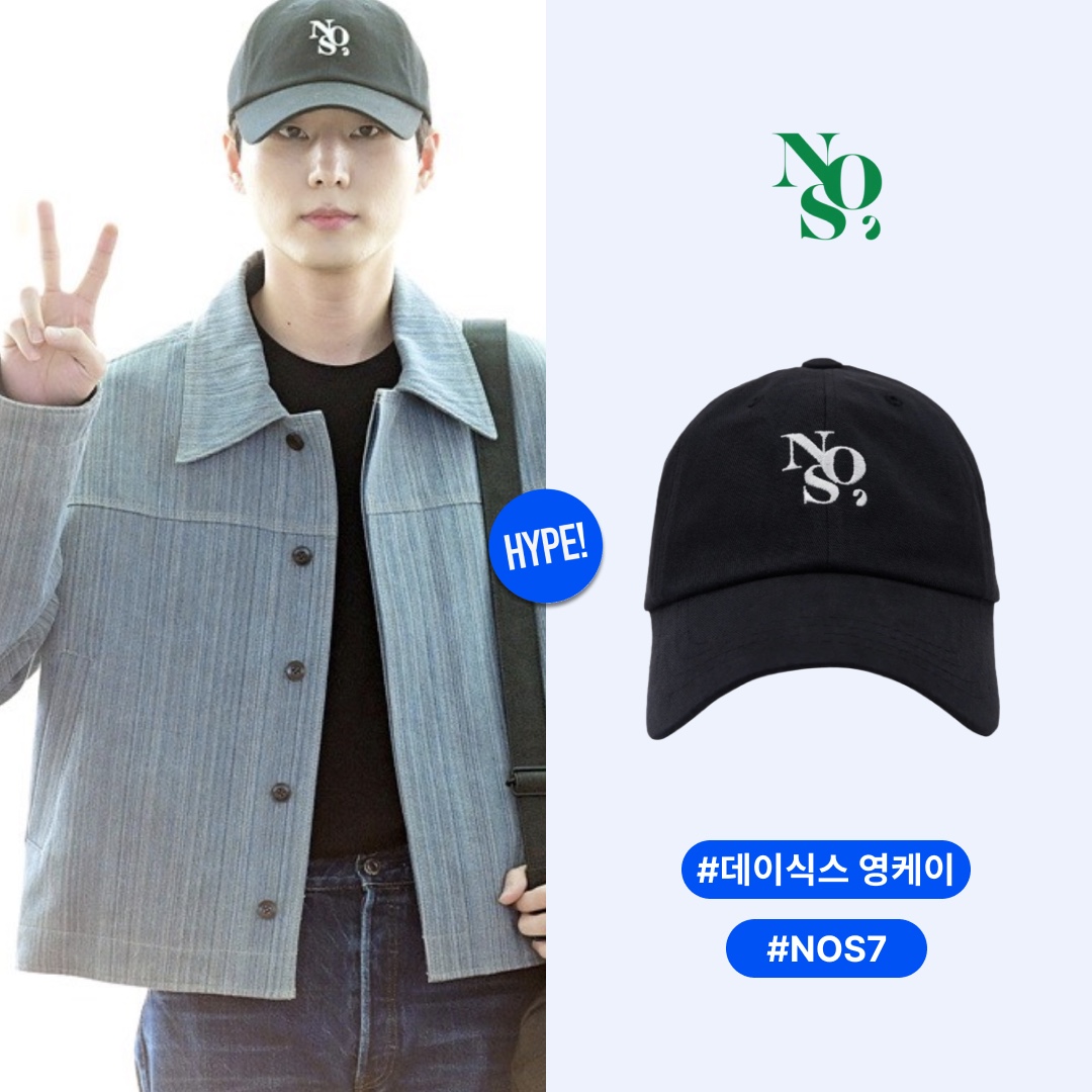 NOS7 Signature Symbol Side Point Ballcap Black 착용 스타일 - 1