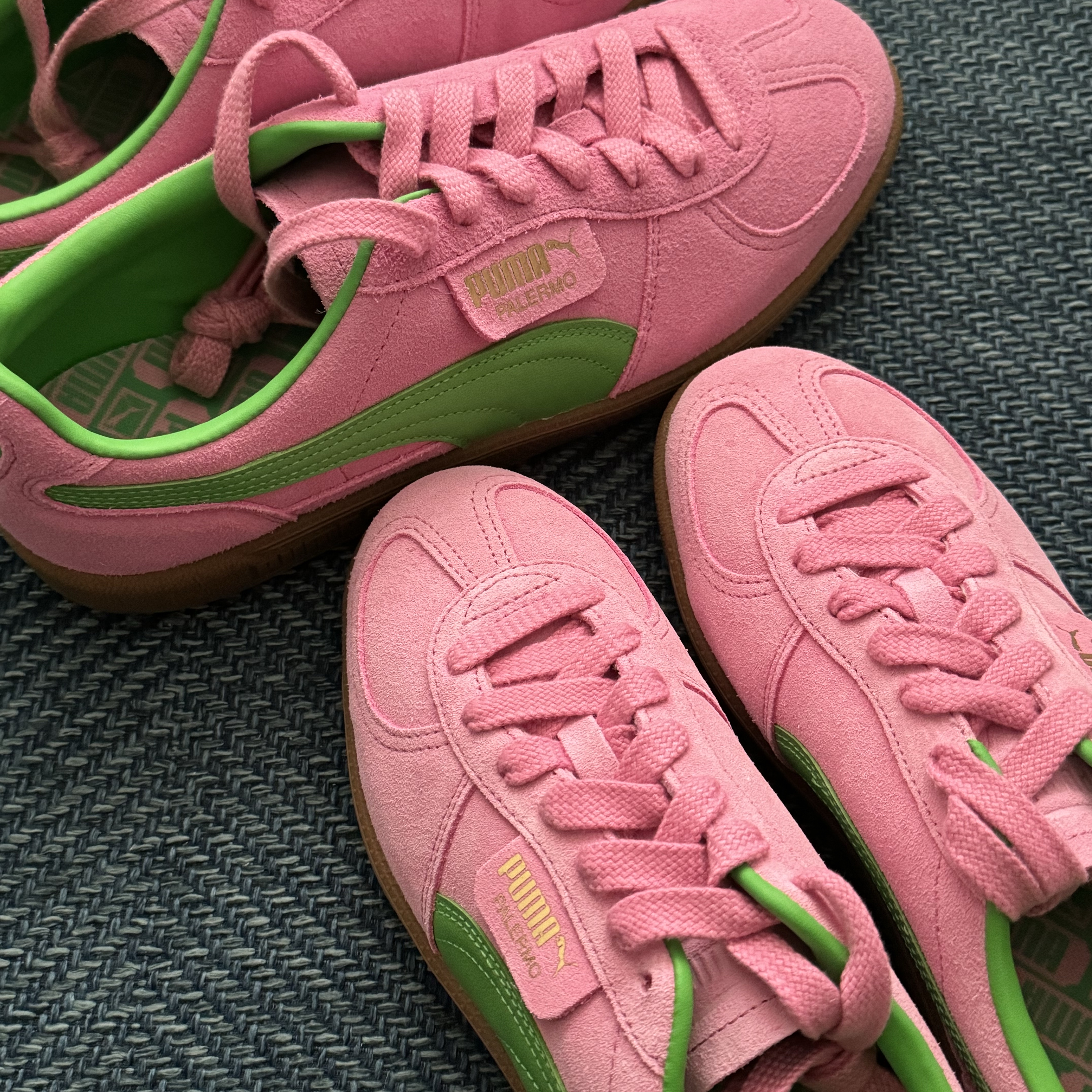 Puma Palermo Special Pink Delight Green 착용 스타일