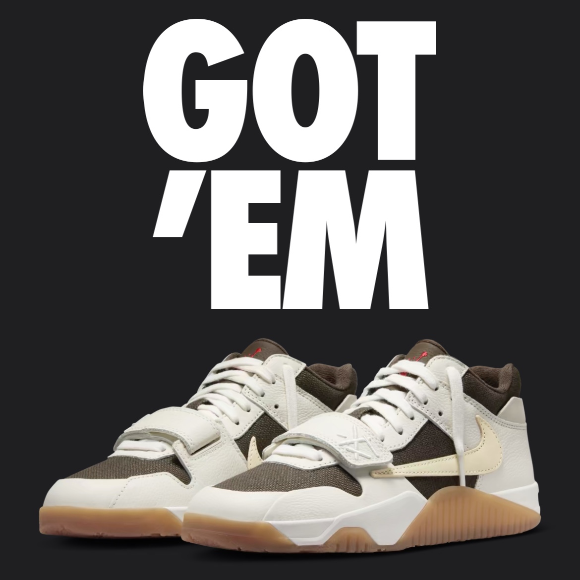 Jordan x Travis Scott Jumpman Jack TR Sail and Dark Mocha 착용 스타일