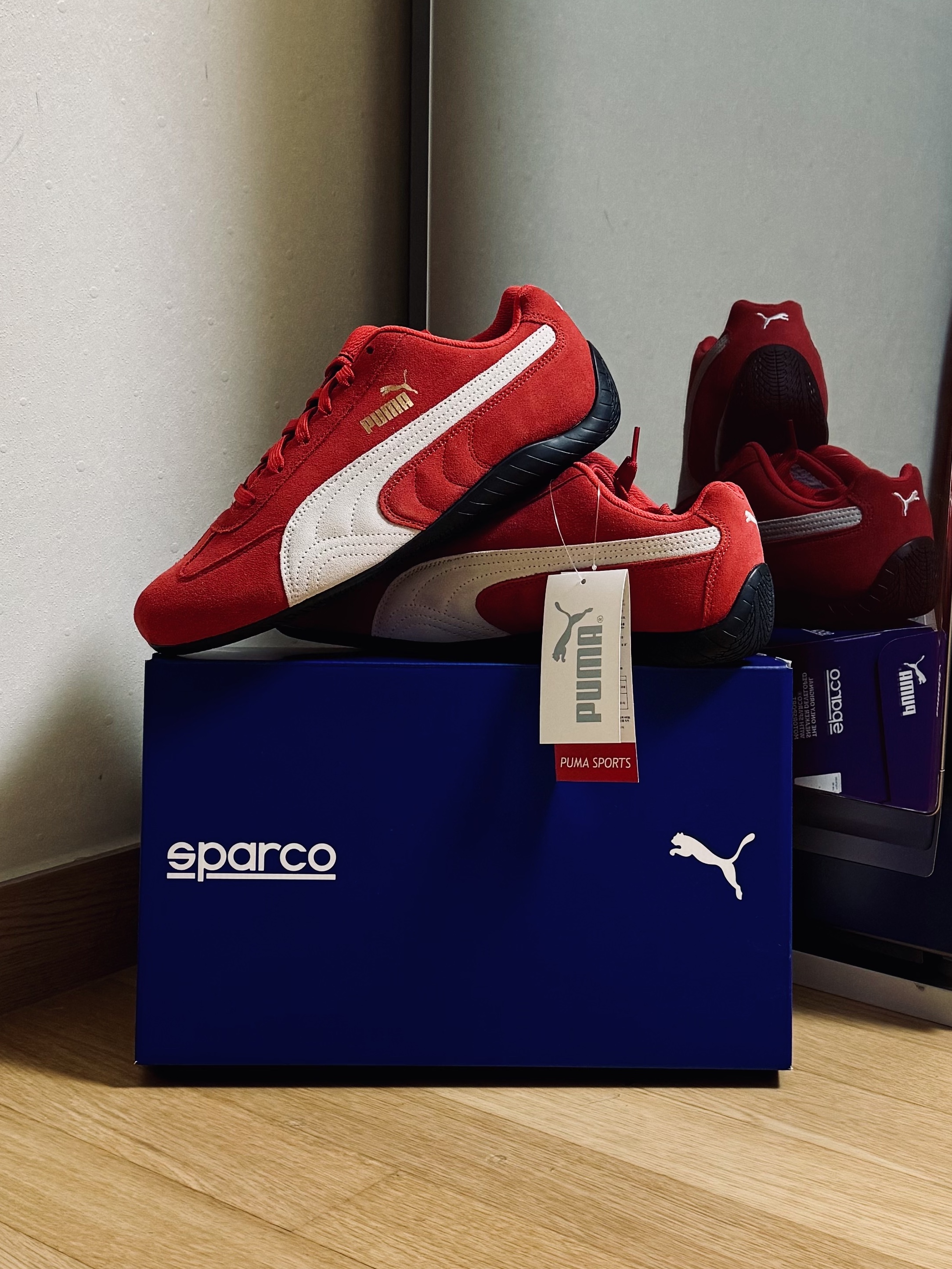 Puma Speedcat OG Sparco Ribbon Red White 착용 스타일